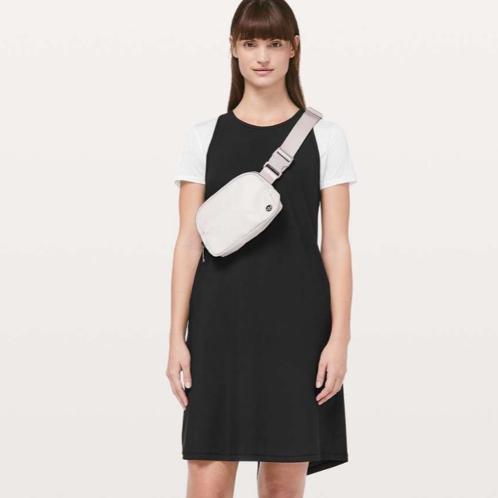 lululemon athletica Black and White Short Sleeve Shift Midi Dress